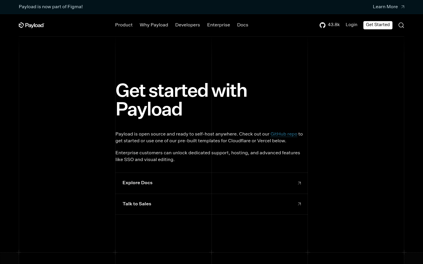 Screenshot of Payload's pricing page showing its plans and prices